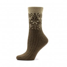 Жіночі шкарпетки ангора "орнамент" коричневий (6300)