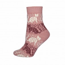 Жіночі шкарпетки Лонкаме напіввовняні рожеві Ket (6010)