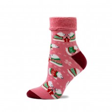 Жіночі шкарпетки махрові "ведмеді" рожевий (1523)