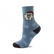 Підліткові шкарпетки махра "сніжинка" блакитні (1602)
