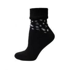 Жіночі шкарпетки лонкаме махрові чорні leopard (1523)