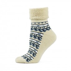 Жіночі шкарпетки махрові "орнамент-молочний" (1523)