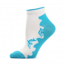Жіночі шкарпетки короткі "дельфіни бірюза" (5013)