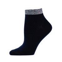 Жіночі шкарпетки короткі "люрикс чорні" (1120)