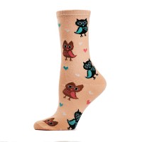 Жіночі шкарпетки персик "сови" (1110)