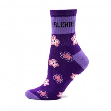 Женские носки полумахровые фиолетовые "цветы" (1504)