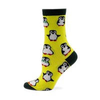 Women's socks yellow "penguins" (1110)