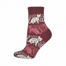 Жіночі шкарпетки напіввовняні Лонкаме бордові Ket (6010)