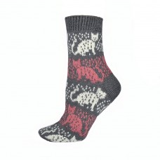 Жіночі шкарпетки напіввовна Лонкаме сірі Ket (6010)