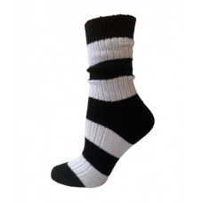 Women's socks  black and white rib (1525 K-6)