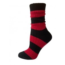 Women's socks  black and red rib (1525 K-6)