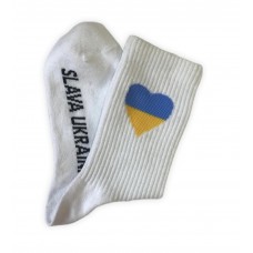 Чоловічі шкарпетки патріотичні білі/серце (2107С)