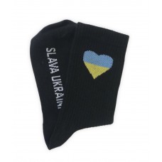 Жіночі шкарпетки патріотичні чорні/серце (2107С)