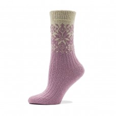 Women's angora socks "ornament" brown (63001)