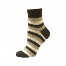 Жіночі шкарпетки ангора полоска коричневі (6302) НОВИНКА!