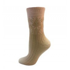 Жіночі шкарпетки Лонкаме ангора Сніжинка бежеві (6301)
