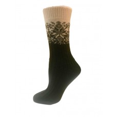 Women's socks Lonkame Angora Khaki Snowflake (6301)