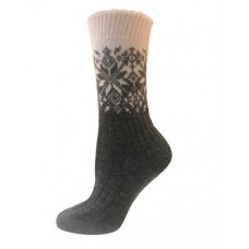 Жіночі шкарпетки Лонкаме ангора Сніжинка сірі (6301)