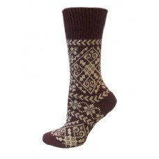 Жіночі шкарпетки Лонкаме напіввовна Карпати бордові (6500)