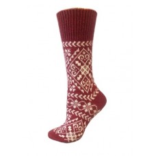 Жіночі шкарпетки Лонкаме напіввовна Карпати  червоні (6500)