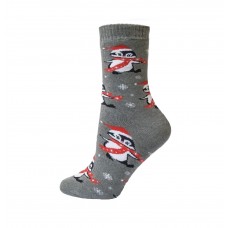 Women's socks lonkame gray Snowman (1522)